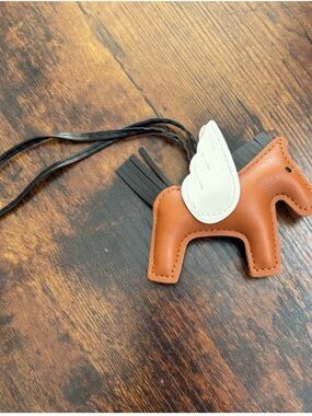 Kids Brown Pony Wing Bag Charm Necklace